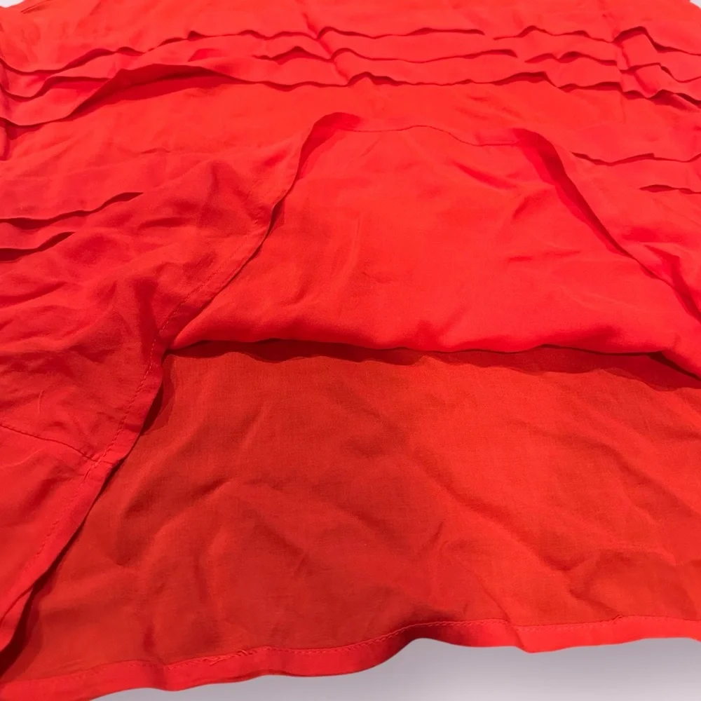 Old Navy Scarlet Red Sleeveless Blouse With Layered Fabric Detail - Picture 2 of 7